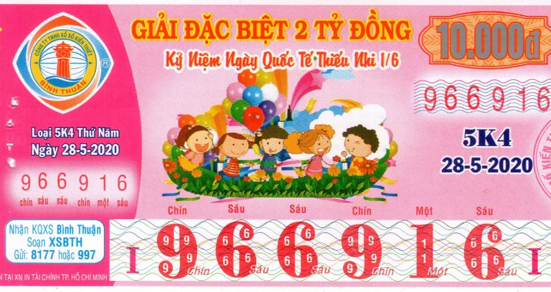 Giải đặc biệt xổ số Bình Thuận