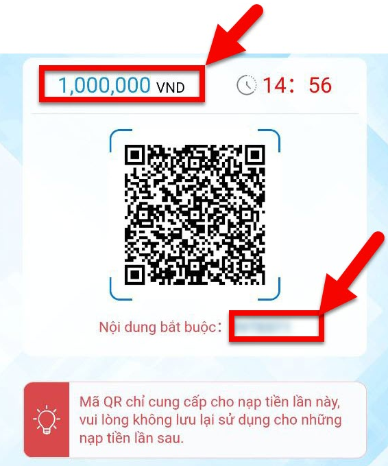 Hướng dẫn nạp tiền thông qua ngân hàng Vietcombank 