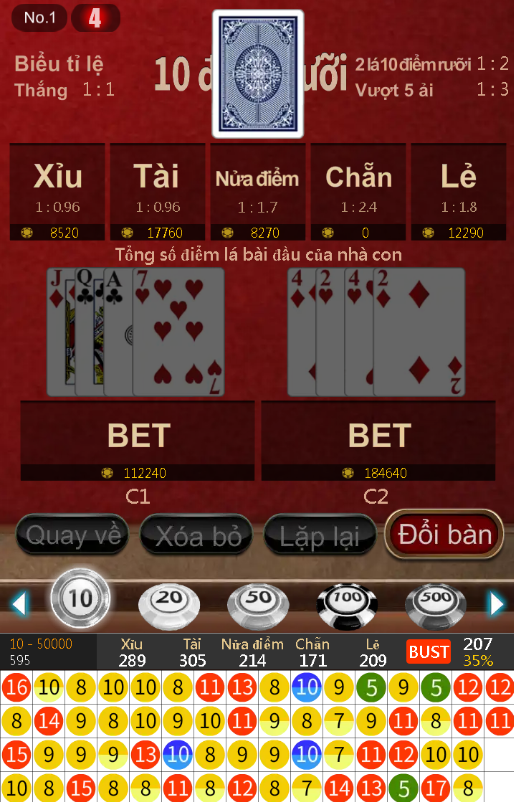 Giao diện game trên trang Kubet 