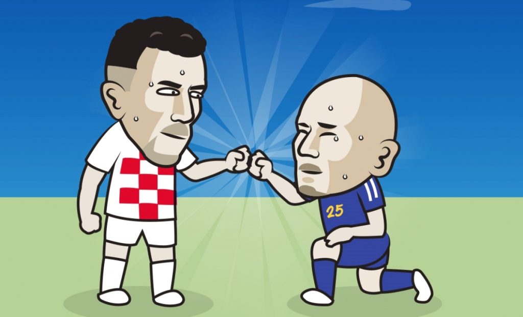 Daizen Maeda tuyển Nhật Bản và Ivan Perisic tuyển Croatia