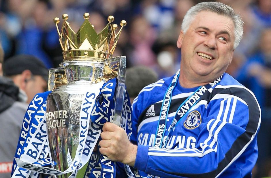 HLV Ancelotti ngày còn dẫn dắt CLB Chelsea giành chức vô địch ngoại Hạng Anh