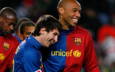 Thierry Henry và Lionel Messi ngày còn cùng khoác áo CLB Barca