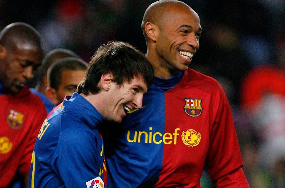 Thierry Henry và Lionel Messi ngày còn cùng khoác áo CLB Barca