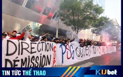 Nhóm những cổ động viên quá khích đang biểu tình chống lại Messi, Neymar và ban lãnh đạo PSG.