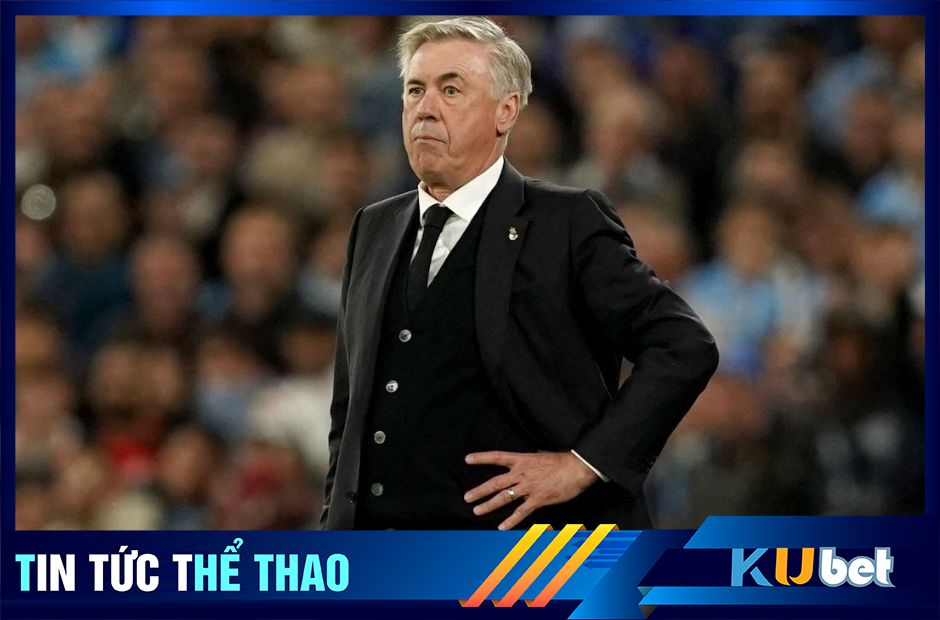 HLV Ancelotti thất thần khi đội bóng mình dẫn dắt bị thua tan tác tại Etihad