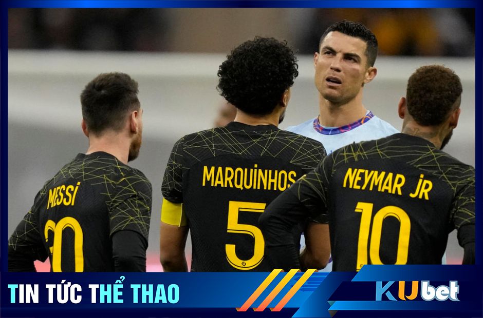 Ronaldo đang nói về giải đấu Saudi Pro League cho Messi, Neymar cùng Marquinhos nghe