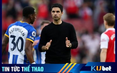 Khuôn mặt buồn tủi của HLV người Tây Ban Nha Arteta sau trận thua 3-0