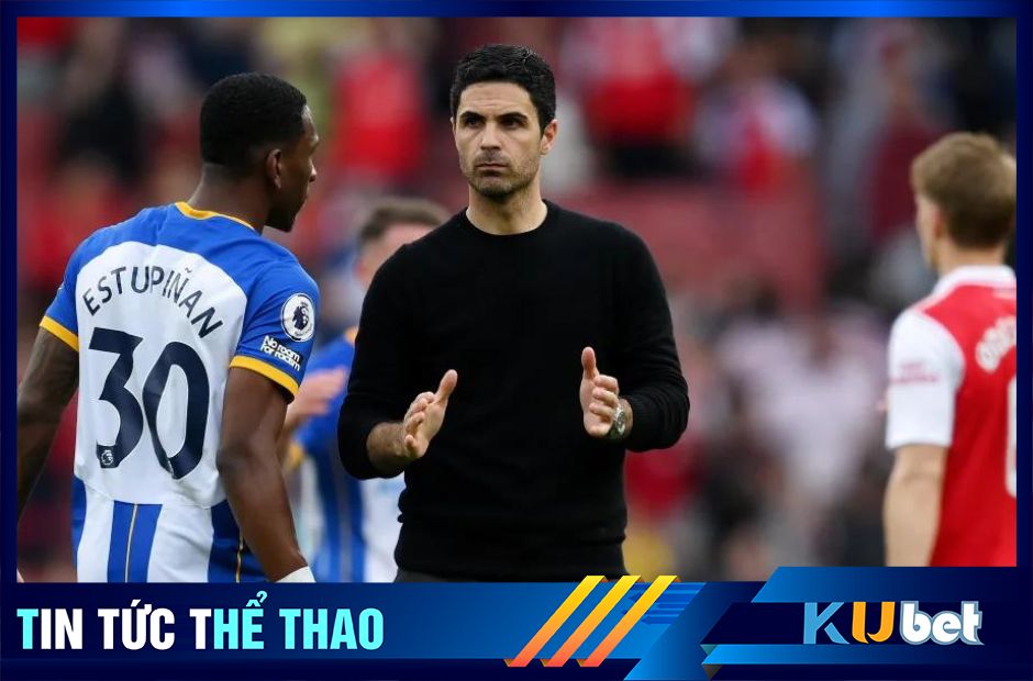 Khuôn mặt buồn tủi của HLV người Tây Ban Nha Arteta sau trận thua 3-0