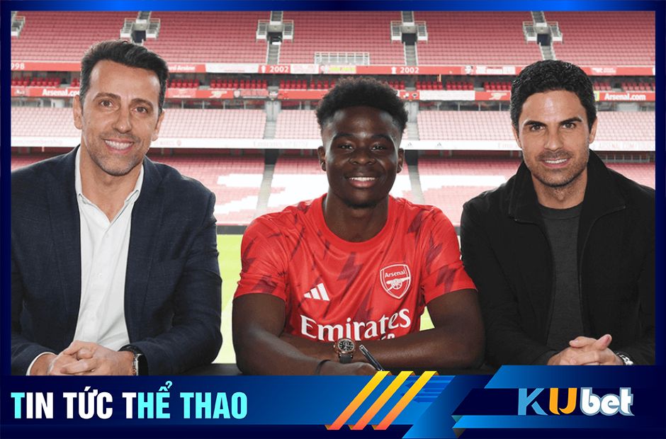 Arsenal đã ký bản hợp đồng mới cùng với ngôi sao sáng giá mang tên Saka
