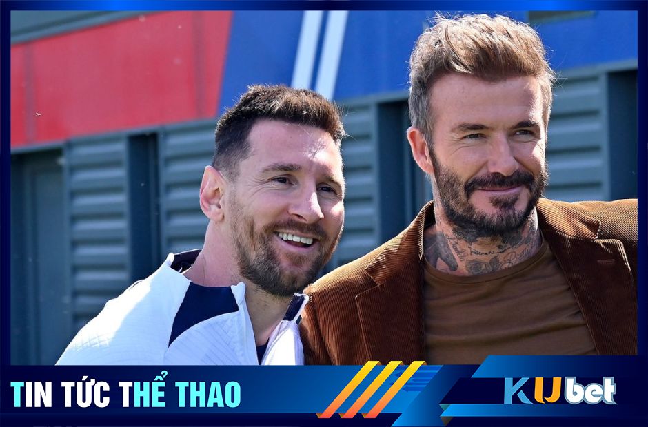 Messi và Beckham trong lần gặp mặt nhau gần đây nhất.