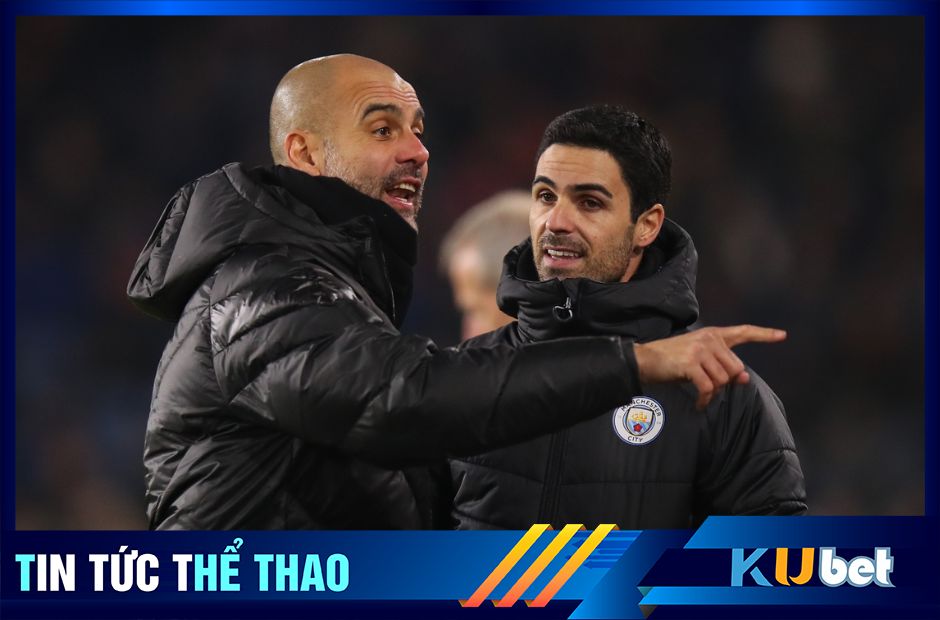 Arteta ngày còn là trợ lý HLV cho Pep Guardiola ở Man City