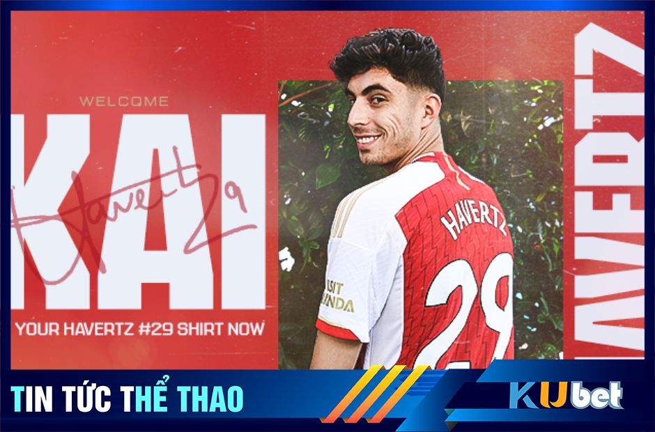 Kai Havertz mang áo số 29 tại Arsenal với vị trí là một tiền vệ