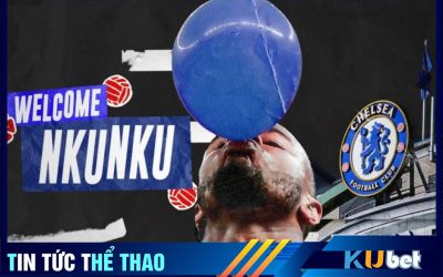 Hình ảnh chào đón Nkunku được đăng trên trang chủ của Chelsea