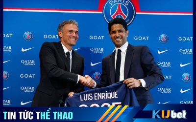 Chủ tịch PSG Al-Khelaifi bắt tay tân HLV Enrique