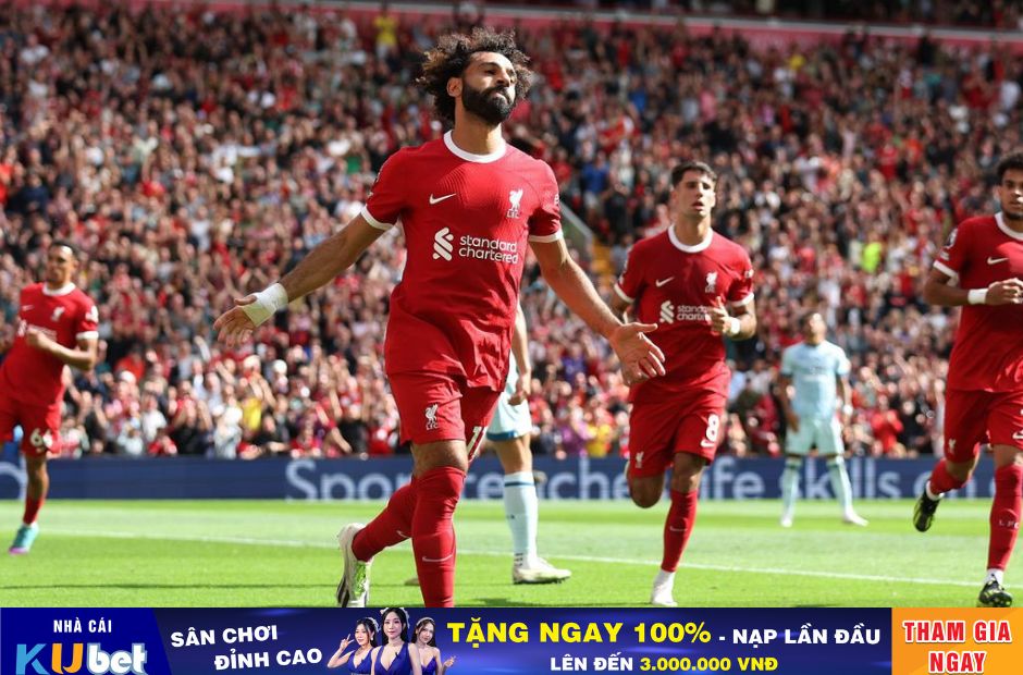 Kubet cập nhật hình ảnh tiền đạo Mohamed Salah ghi bàn vào lưới CLB Bournemouth.