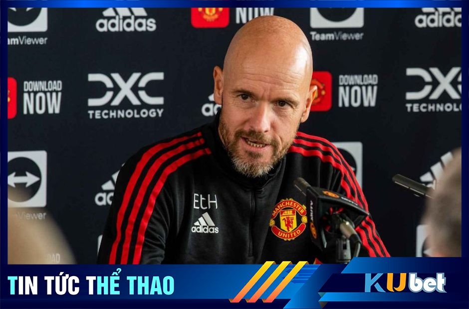 Kubet cập nhật hình ảnh HLV ten Hag trong một buổi phỏng vấn của CLB Man Utd trước trận đấu.