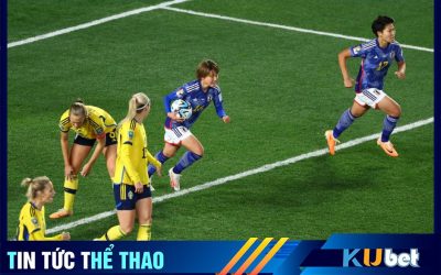 Sự vội vàng đến từ đại diện của Châu Á, đội tuyển Nhật Bản sau khi ghi được bàn thắng vào lưới tuyển nữ Thụy Điển