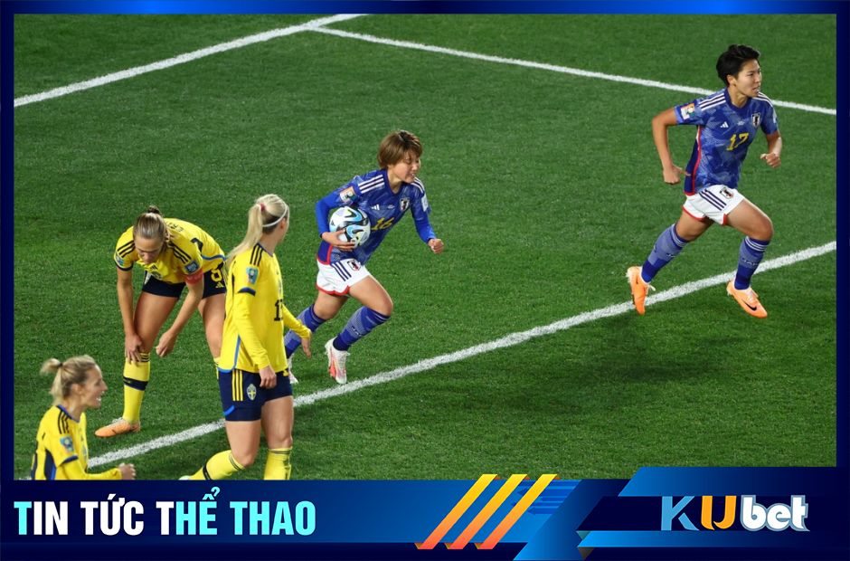 Sự vội vàng đến từ đại diện của Châu Á, đội tuyển Nhật Bản sau khi ghi được bàn thắng vào lưới tuyển nữ Thụy Điển