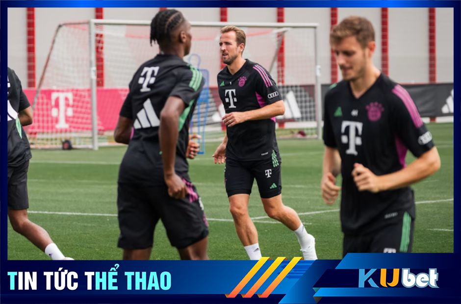 Harry Kane tập luyện cùng các đồng đội tại Bayern ngày đầu tiên