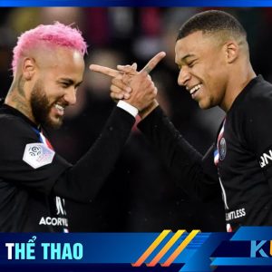 Kubet cập nhật hình ảnh Neymar ăn mừng bàn thắng cùng Mbappe.