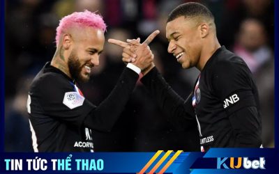 Kubet cập nhật hình ảnh Neymar ăn mừng bàn thắng cùng Mbappe.