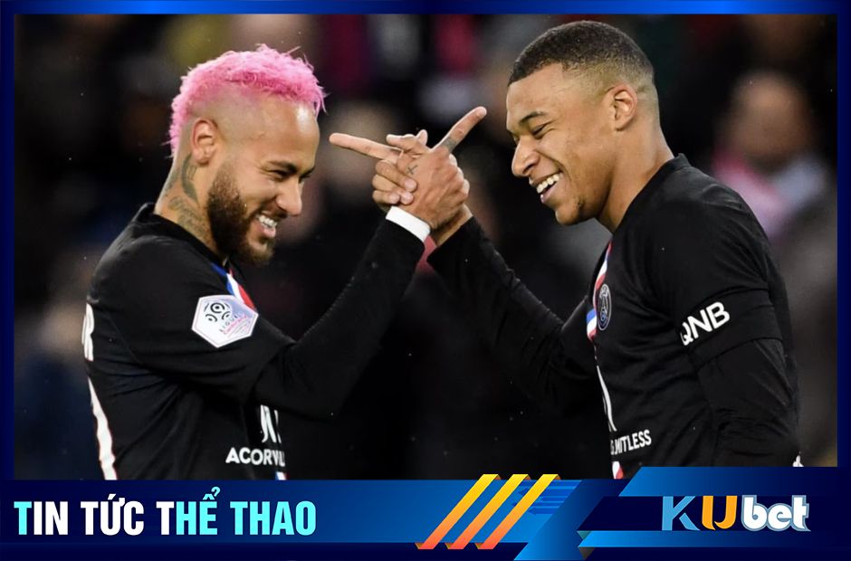 Kubet cập nhật hình ảnh Neymar ăn mừng bàn thắng cùng Mbappe.