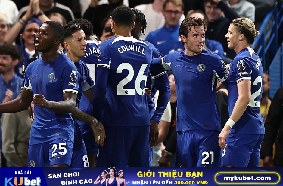 Kubet cập nhật hình ảnh các cầu thủ Chelsea ăn mừng bàn thắng cùng nhau