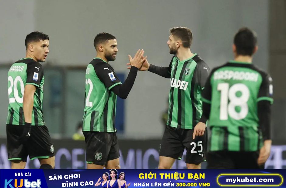 Kubet cập nhật hình ảnh các cầu thủ Sassuolo cùng nhau ăn mừng bàn thắng