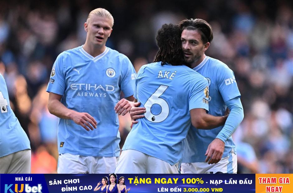 Kubet cập nhật hình ảnh các cầu thủ Man City cùng nhau ăn mừng bàn thắng vào lưới Nottm Forest 