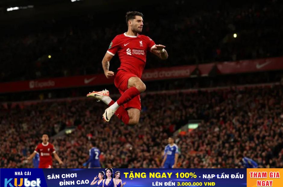 Kubet cập nhật hình ảnh Szoboszlai ăn mừng bàn thắng ấn định chiến thắng 3-1 của Liverpool trước Leicester