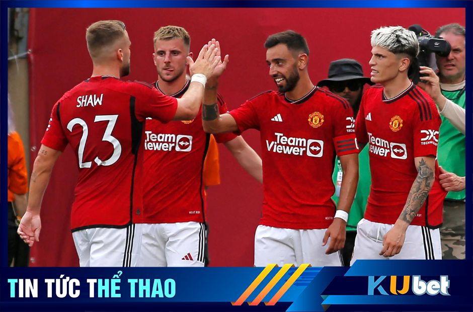 Kubet cập nhật hình ảnh các cầu thủ của Man Utd cùng nhau ăn mừng bàn thắng