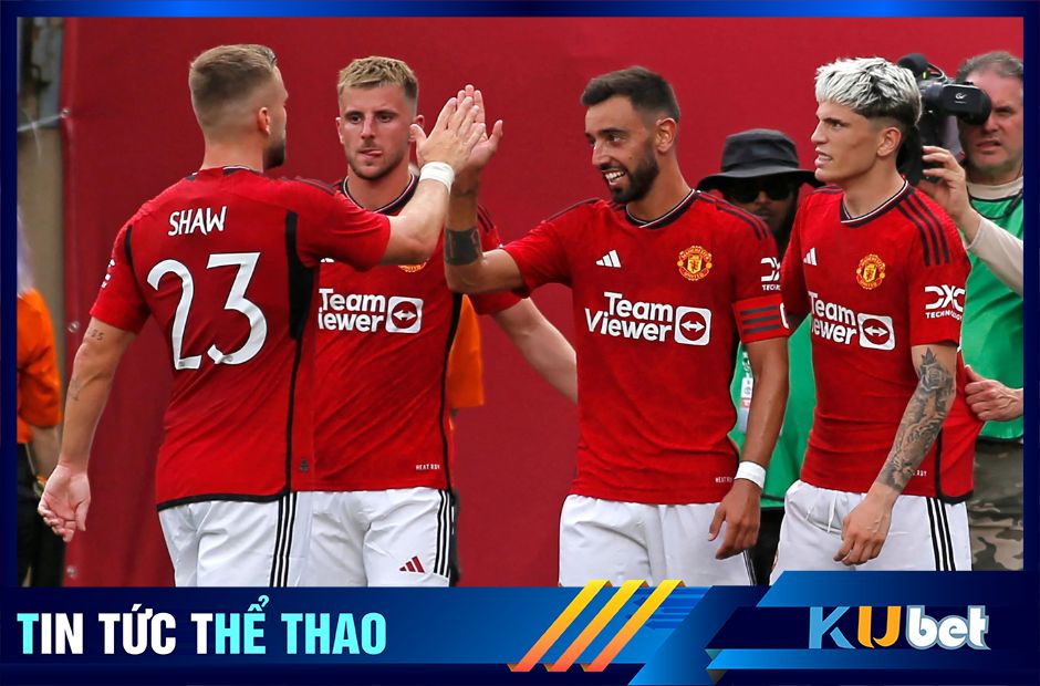 Kubet cập nhật hình ảnh các cầu thủ của Man Utd cùng nhau ăn mừng bàn thắng