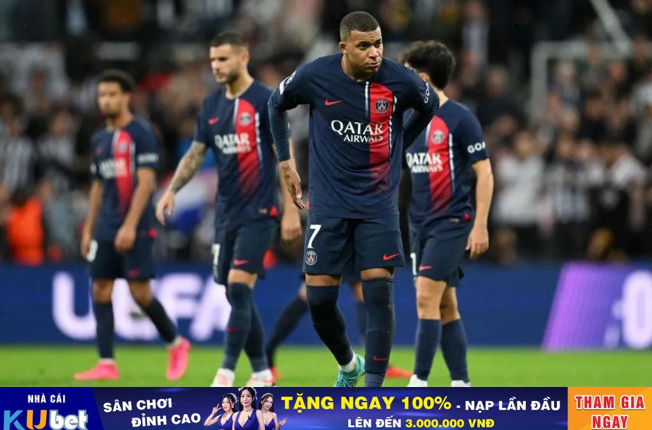 Kubet cập nhật hình ảnh Mbappe và các đồng đội sau trận thua 1-4 trước Newcastle tại vòng bảng C1