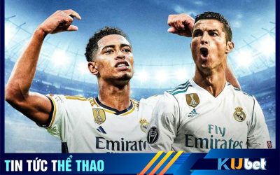 Kubet cập nhật hình ảnh Bellingham (bên trái) Ronaldo (bên phải) trong màu áo CLB Real Madrid