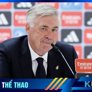 Kubet cập nhật hình ảnh HLV Ancelotti trả lời phỏng vấn sau trận đấu