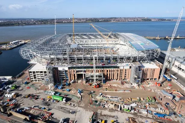 Everton đang xây dựng sân vận động mới tại bến tàu Bramley-Moore của Liverpool (Ảnh Kubet)