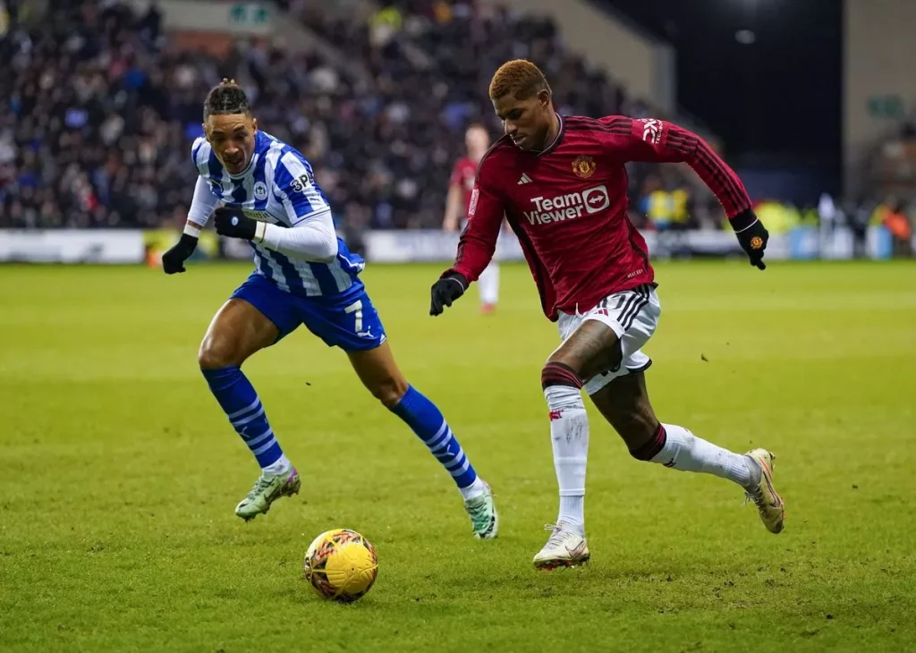 Marcus Rashford không ghi bàn vào lưới Wigan ( Hình ảnh: Kubet)