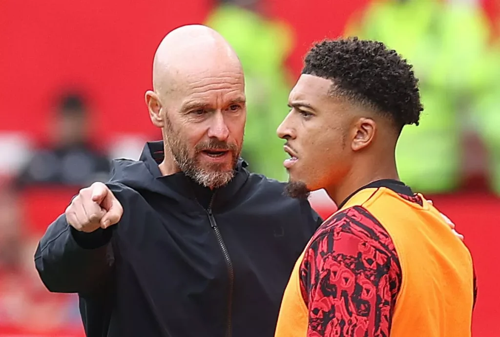 Mối quan hệ của Erik ten Hag với Jadon Sancho đã tan vỡ hoàn toàn ( Hình ảnh: Kubet)