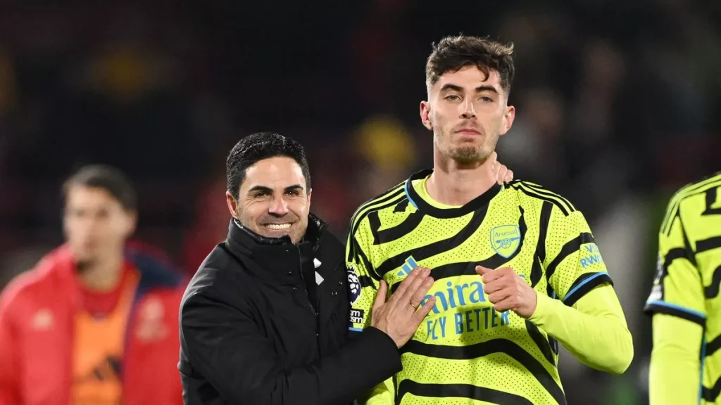 Mikel Arteta ăn mừng cùng Kai Havertz (Hình ảnh: Kubet)